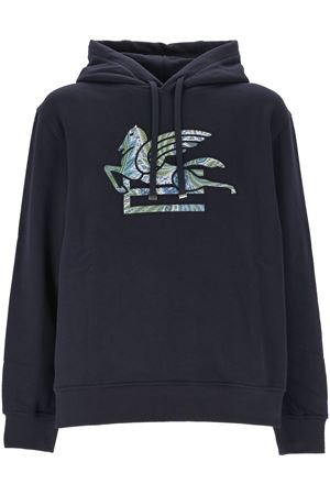 Navy blue cotton sweatshirt ETRO | MRMB0008AR300B3681