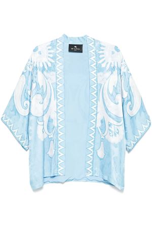 Light blue silk blend printed jacket ETRO | WRCA0025AK746X0807