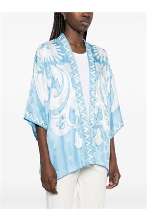 Light blue silk blend printed jacket ETRO | WRCA0025AK746X0807