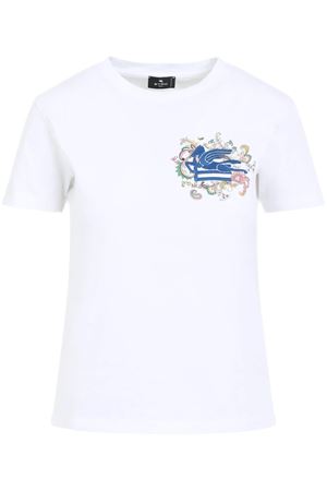 White cotton T-shirt ETRO | WRMA0006AK788W0111