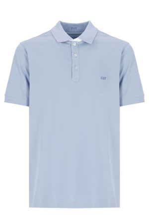 Sky blue cotton polo shirt FAY | NPMB250135STDWU602