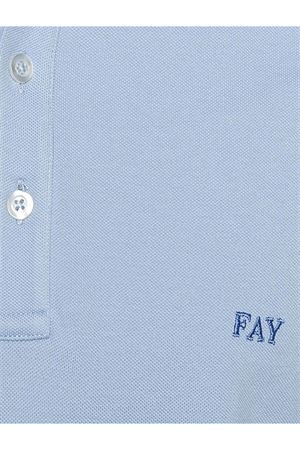 Sky blue cotton polo shirt FAY | NPMB250135STDWU602