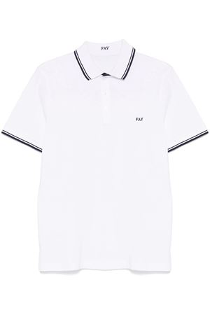 Polo in piqué di cotone bianco FAY | NPMB250140STDWB001