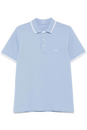 Light blue cotton pique polo shirt FAY | NPMB250140STDWU602