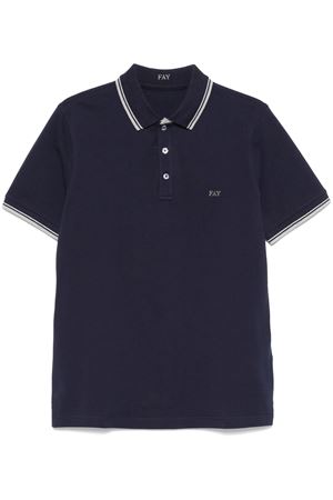 Blue cotton pique polo shirt FAY | NPMB250140STDWU806