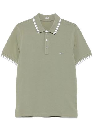 Green cotton pique polo shirt FAY | NPMB250140STDWV201