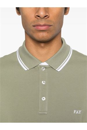 Green cotton pique polo shirt FAY | NPMB250140STDWV201