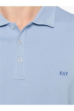 Polo in piqué blu FAY | NPMB250144STDWU602