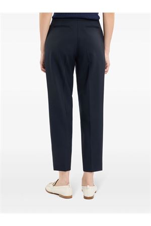 Pantaloni dritti in lana vergine blu navy FAY | NTW80504770UMAU808