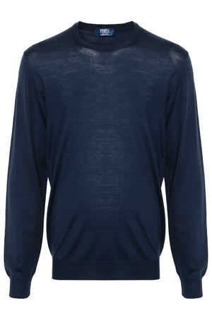 Navy blue virgin wool jumper FEDELI | 8UE0701249