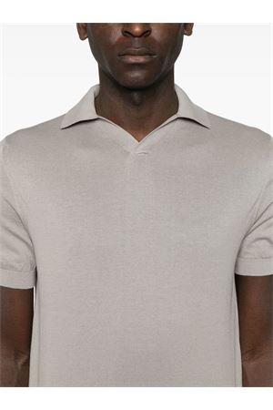 Taupe cotton polo shirt FEDELI | 8UED5914176