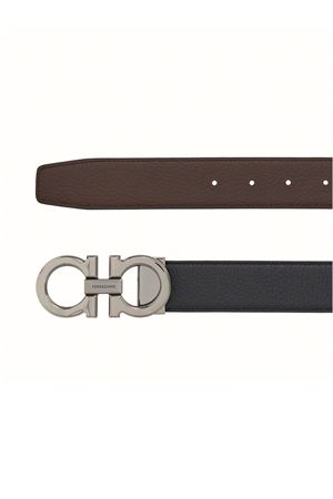 Reversible and adjustable Gancini belt FERRAGAMO | 0689134NERO