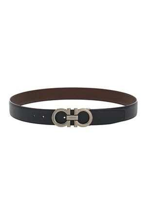 Reversible and adjustable Gancini belt FERRAGAMO | 0689134NERO