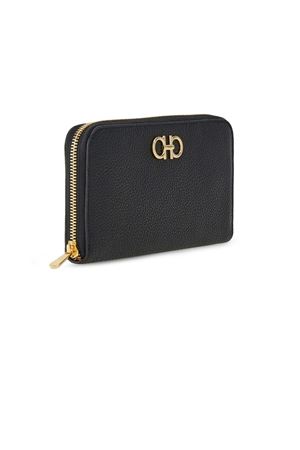 Black leather Continental Gancini wallet FERRAGAMO | 0758661NERO