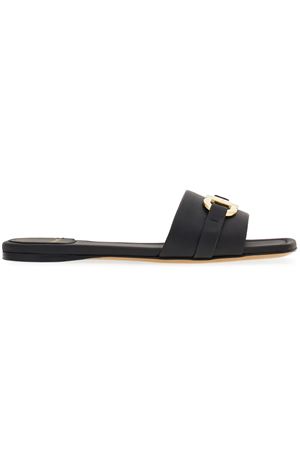 Black leather flat sandals FERRAGAMO | 0769636NERO