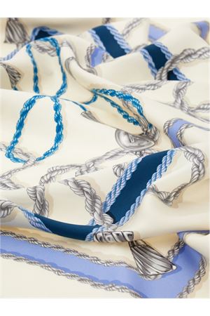 Foulard di seta bianco e blu FERRAGAMO | 0779449BLUEAVORIO