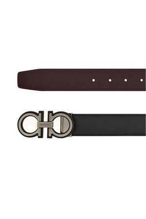 Reversible and adjustable Gancini belt FERRAGAMO | 0780269NEROOXBLO