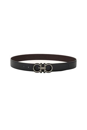 Reversible and adjustable Gancini belt FERRAGAMO | 0780269NEROOXBLO