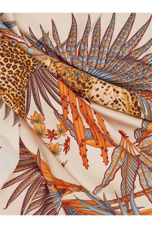 Leopard print silk scarf FERRAGAMO | 0780355MASCARPONEREDDENIM