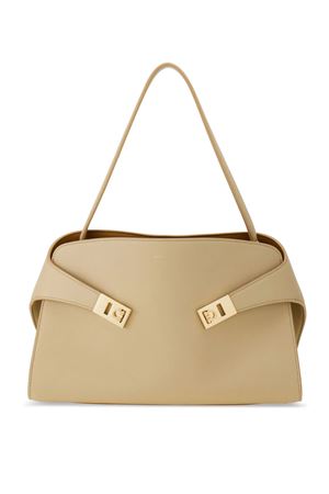 Hug Soft shoulder bag beige calfskin FERRAGAMO | 0780594STONEOCRA