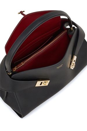 Hug Soft two-tone shoulder bag (M) FERRAGAMO | 0781694NEROBORGOGNA