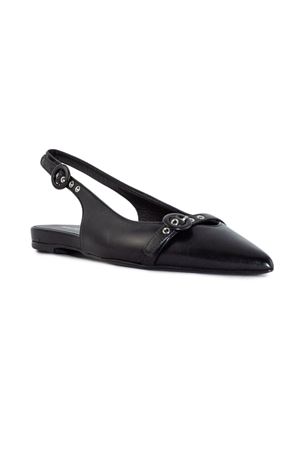 Slingback flat in pelle nera HALMANERA | LAS39NERO