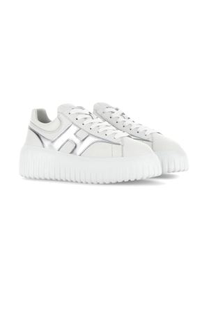 Sneakers Hogan H-Stripes Bianco Argento HOGAN | HXW6450FE91NCS0351