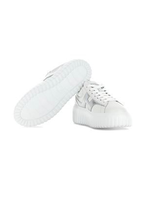 Sneakers Hogan H-Stripes Bianco Argento HOGAN | HXW6450FE91NCS0351