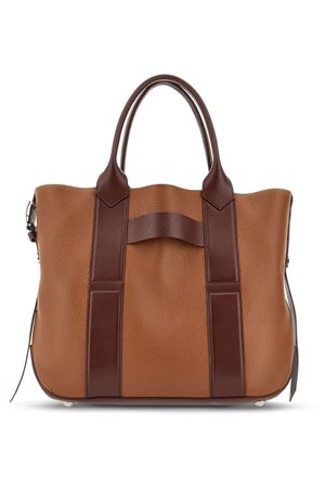 Hogan Script Medium Brown Shopping Bag HOGAN | KBW01OA0300TLZ78DR