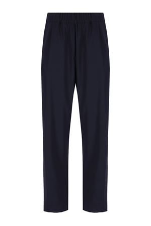 Blue virgin wool wide-leg trousers LANEUS | S5LAMAPA045060