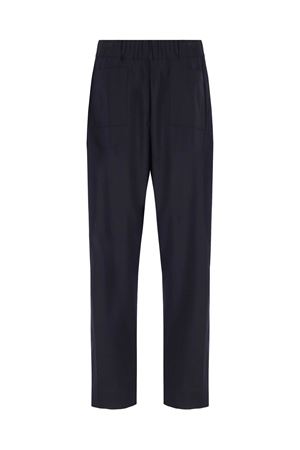 Blue virgin wool wide-leg trousers LANEUS | S5LAMAPA045060