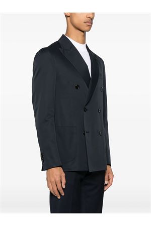 Blazer in cotone blu di Prussia LARDINI | ES660AEESIF64407850BL