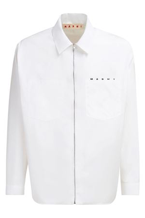 Camicia in popeline di cotone bianco MARNI | CUMU0297P0USCT88LOW01