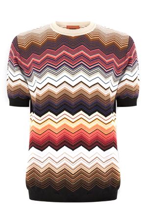 Zig zag cotton knit crewneck T-shirt MISSONI | US25SL08BK044NSM9LI