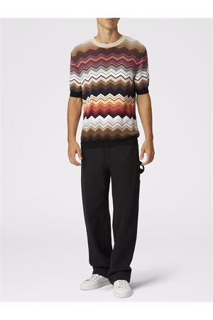 T-shirt in maglia di cotone multicolore MISSONI | US25SL08BK044NSM9LI