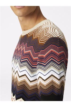 Zig zag cotton knit crewneck T-shirt MISSONI | US25SL08BK044NSM9LI