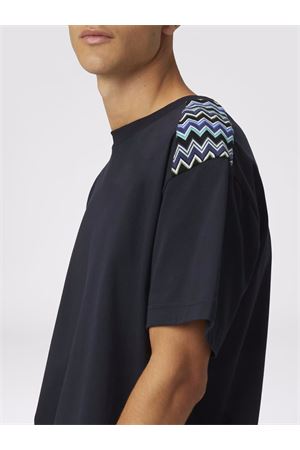 Black cotton crew neck T-shirt MISSONI | US25SL0BBJ00M6S72JV