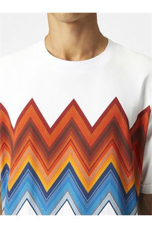 T-shirt girocollo in cotone bianco MISSONI | US25SL0FBJ00MXS01G9