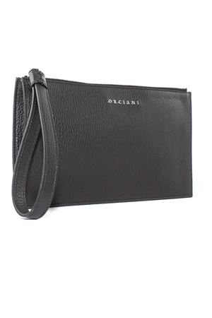 Micron leather pouch with wristband ORCIANI | SU0115MICNERO