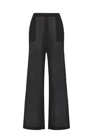 Long Black Linen Trousers PAROSH | BABYLOND570585013