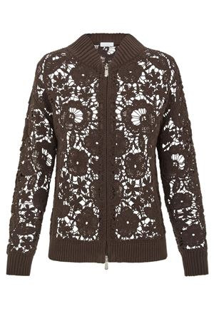 Brown lace bomber jacket PAROSH | COPPERD530541086