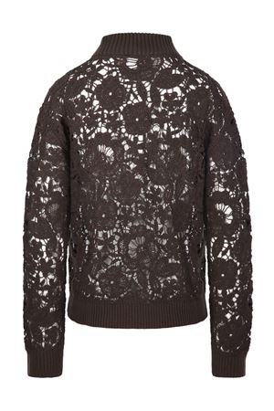 Brown lace bomber jacket PAROSH | COPPERD530541086