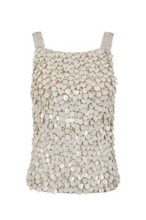 Top con paillettes beige PAROSH | GENIALD311648038