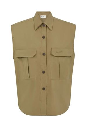 Beige cotton blend vest shirt PAROSH | NINJAD311667004