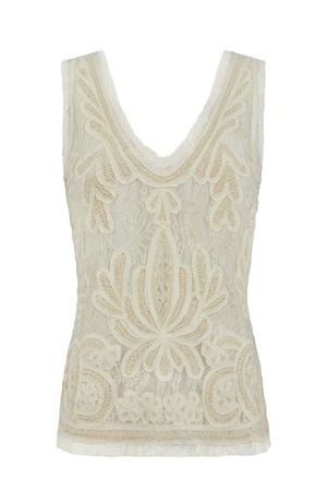 Ecru lace tank top PAROSH | NIXIED311641101