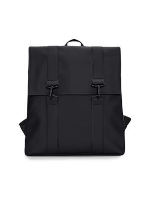 Black PU fabric MSN backpack RAINS | RA13300BLACK