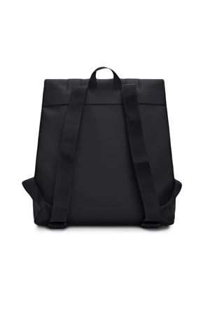 Black PU fabric MSN backpack RAINS | RA13300BLACK