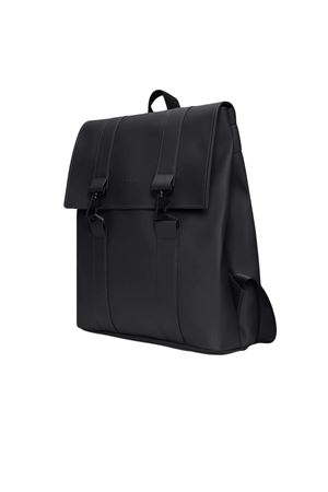 Black PU fabric MSN backpack RAINS | RA13300BLACK