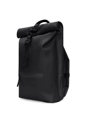 Black PU fabric MSN backpack RAINS | RA13320BLACK