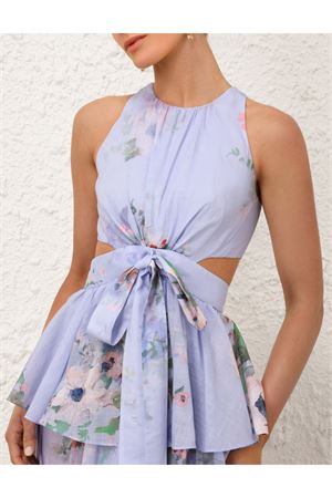 Light Blue Watercolour Floral Midi Dress ZIMMERMANN | 1242DRS255LTBLWCFL